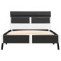 vidaXL Estructura de cama con LED de cuero sintético gris 90x200 cm vidaXL Estructura de cama con LED de cuero sintético gris 90x200 cm
