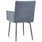 vidaXL Sillas de comedor reposabrazos 2 uds piel ante sintética gris vidaXL Sillas de comedor reposabrazos 2 uds piel ante sintética gris