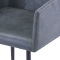 vidaXL Sillas de comedor reposabrazos 2 uds piel ante sintética gris vidaXL Sillas de comedor reposabrazos 2 uds piel ante sintética gris