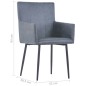 vidaXL Sillas de comedor reposabrazos 2 uds piel ante sintética gris vidaXL Sillas de comedor reposabrazos 2 uds piel ante sintética gris