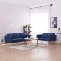 vidaXL Conjunto de sofás 2 piezas tela azul vidaXL Conjunto de sofás 2 piezas tela azul