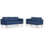 vidaXL Conjunto de sofás 2 piezas tela azul vidaXL Conjunto de sofás 2 piezas tela azul