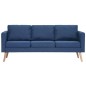 vidaXL Conjunto de sofás 2 piezas tela azul vidaXL Conjunto de sofás 2 piezas tela azul