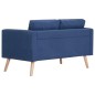 vidaXL Conjunto de sofás 2 piezas tela azul vidaXL Conjunto de sofás 2 piezas tela azul
