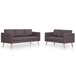 vidaXL Conjunto de sofás 2 piezas tela gris taupe