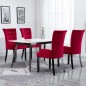 vidaXL Sillas de comedor con reposabrazos terciopelo rojo 4 unidades vidaXL Sillas de comedor con reposabrazos terciopelo rojo 4 unidades