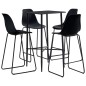 vidaXL Juego de mesa alta y taburetes 5 piezas plástico negro vidaXL Juego de mesa alta y taburetes 5 piezas plástico negro