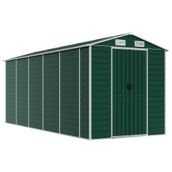 vidaXL Cobertizo de jardín acero galvanizado verde 191x470x198 cm