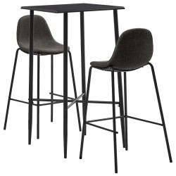 vidaXL Juego de mesa alta y taburetes 3 piezas tela gris oscuro