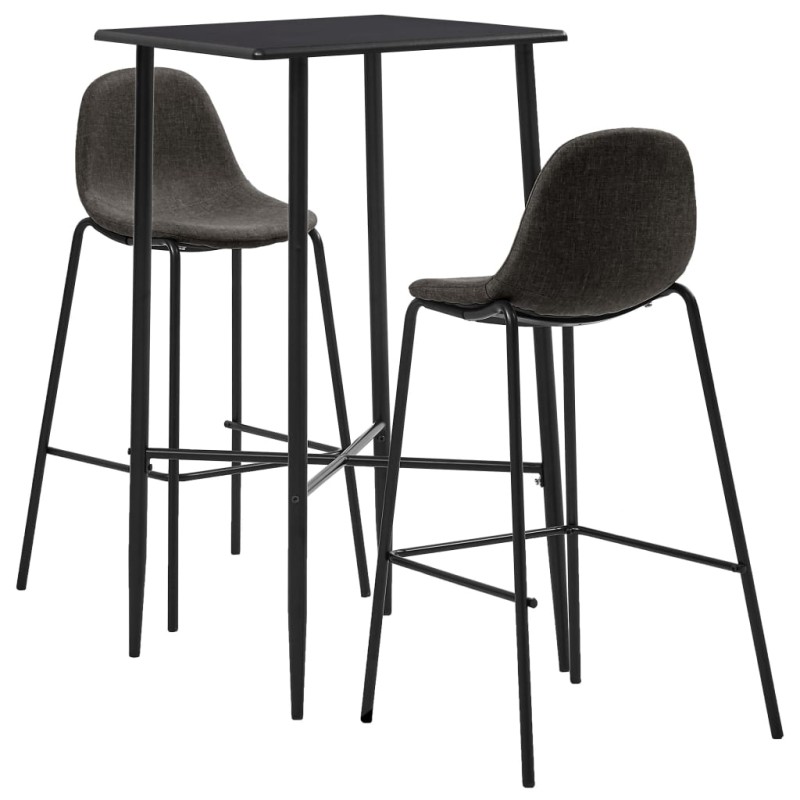 vidaXL Juego de mesa alta y taburetes 3 piezas tela gris oscuro vidaXL Juego de mesa alta y taburetes 3 piezas tela gris oscuro