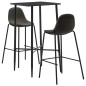 vidaXL Juego de mesa alta y taburetes 3 piezas tela gris oscuro vidaXL Juego de mesa alta y taburetes 3 piezas tela gris oscuro
