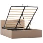 vidaXL Cama canapé hidráulica cuero sintético capuchino 120x200 cm