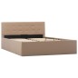 vidaXL Cama canapé hidráulica cuero sintético capuchino 120x200 cm