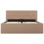 vidaXL Cama canapé hidráulica cuero sintético capuchino 120x200 cm