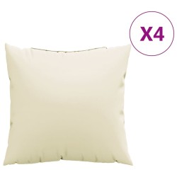 vidaXL Cojines decorativos 4 uds tela crema 50x50 cm