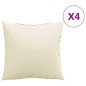vidaXL Cojines decorativos 4 uds tela crema 50x50 cm vidaXL Cojines decorativos 4 uds tela crema 50x50 cm