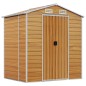 vidaXL Caseta de jardín acero galvanizado marrón claro 191x130x198 cm vidaXL Caseta de jardín acero galvanizado marrón claro 191x130x198 cm