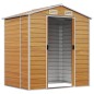 vidaXL Caseta de jardín acero galvanizado marrón claro 191x130x198 cm vidaXL Caseta de jardín acero galvanizado marrón claro 191x130x198 cm
