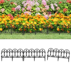 vidaXL Borduras de jardín 17 unidades PP negro 10 m