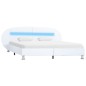 vidaXL Estructura de cama con LED de cuero sintético blanco 180x200 cm vidaXL Estructura de cama con LED de cuero sintético blanco 180x200 cm