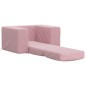 vidaXL Sofá cama para niños felpa suave rosa vidaXL Sofá cama para niños felpa suave rosa
