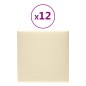 vidaXL Paneles de pared 12 uds cuero sintético crema 30x30 cm 1,08 m² vidaXL Paneles de pared 12 uds cuero sintético crema 30x30 cm 1,08 m²