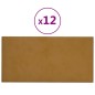 vidaXL Paneles de pared 12 uds terciopelo marrón 30x15 cm 0,54 m²