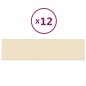 vidaXL Paneles de pared 12 uds tela color crema 60x15 cm 1,08 m²