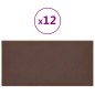 vidaXL Paneles de pared 12 uds cuero sintético marrón 60x30 cm 2,16 m² vidaXL Paneles de pared 12 uds cuero sintético marrón 60x30 cm 2,16 m²