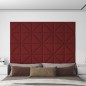 vidaXL Paneles de pared 12 uds tela rojo tinto 30x30 cm 0,54 m²