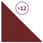 vidaXL Paneles de pared 12 uds tela rojo tinto 30x30 cm 0,54 m²