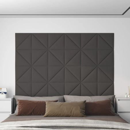 vidaXL Paneles de pared 12 uds tela gris oscuro 30x30 cm 0,54 m²