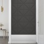 vidaXL Paneles de pared 12 uds tela gris oscuro 30x30 cm 0,54 m² vidaXL Paneles de pared 12 uds tela gris oscuro 30x30 cm 0,54 m²