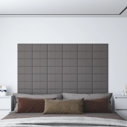 vidaXL Paneles de pared 12 uds tela gris claro 30x15 cm 0,54 m²