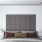 vidaXL Paneles de pared 12 uds tela gris claro 30x15 cm 0,54 m²