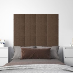 vidaXL Paneles de pared 12 uds tela marrón 30x30 cm 1,08 m²