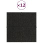 vidaXL Paneles de pared 12 uds tela negro 30x30 cm 1,08 m² vidaXL Paneles de pared 12 uds tela negro 30x30 cm 1,08 m²
