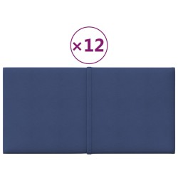 vidaXL Paneles de pared 12 uds tela azul 30x15 cm 0,54 m²