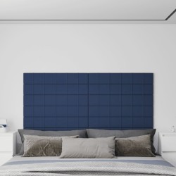 vidaXL Paneles de pared 12 uds tela azul 90x15 cm 1,62 m²