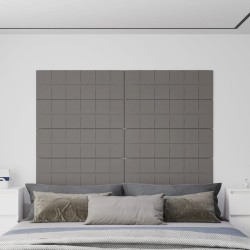 vidaXL Paneles de pared 12 uds tela gris claro 90x30 cm 3,24 m²