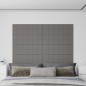 vidaXL Paneles de pared 12 uds tela gris claro 90x30 cm 3,24 m² vidaXL Paneles de pared 12 uds tela gris claro 90x30 cm 3,24 m²