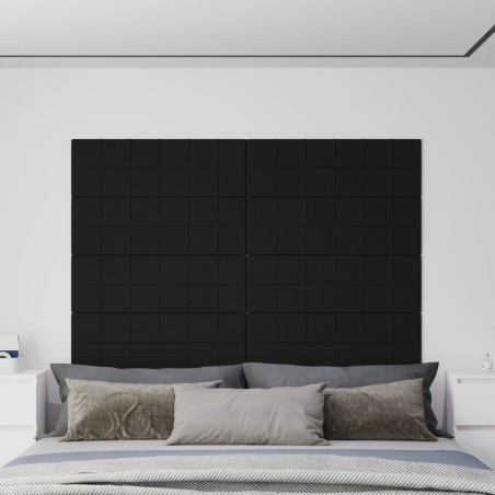 vidaXL Paneles de pared 12 uds tela negro 90x30 cm 3,24 m²