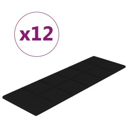 vidaXL Paneles de pared 12 uds tela negro 90x30 cm 3,24 m²