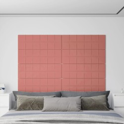 vidaXL Paneles de pared 12 uds terciopelo rosa 90x30 cm 3,24 m²