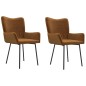 vidaXL Sillas de comedor 2 unidades terciopelo marrón vidaXL Sillas de comedor 2 unidades terciopelo marrón