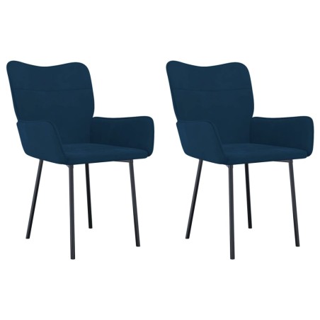 vidaXL Sillas de comedor 2 unidades terciopelo azul