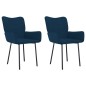 vidaXL Sillas de comedor 2 unidades terciopelo azul