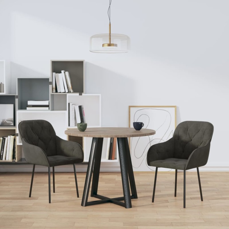 vidaXL Sillas de comedor 2 unidades terciopelo gris oscuro vidaXL Sillas de comedor 2 unidades terciopelo gris oscuro