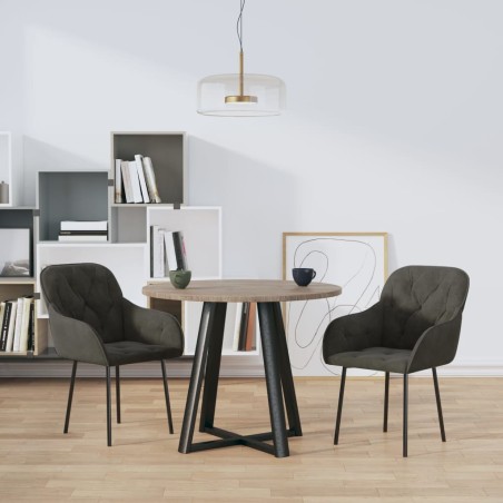 vidaXL Sillas de comedor 2 unidades terciopelo gris oscuro