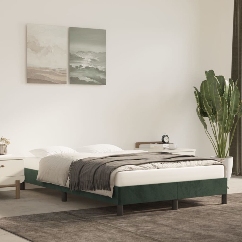 vidaXL Estructura de cama de terciopelo verde 120x200 cm